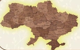 Мапа України.(без  річок) З підсвіткою.