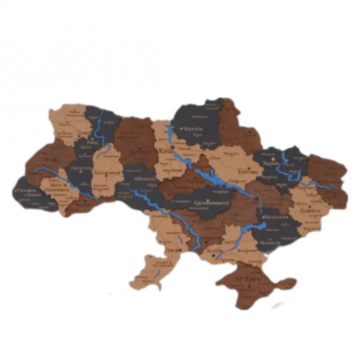 Коркова мапа України з нанесенням річок. Без підсвітки.
