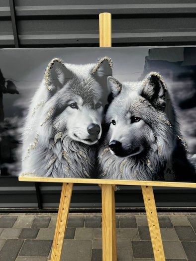 Картина з вовками